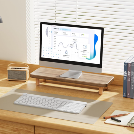 Multi-Function Wood Monitor Riser with Storage Space