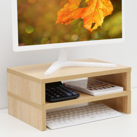 2 Pack Maple Wood Monitor Risers for Desktop